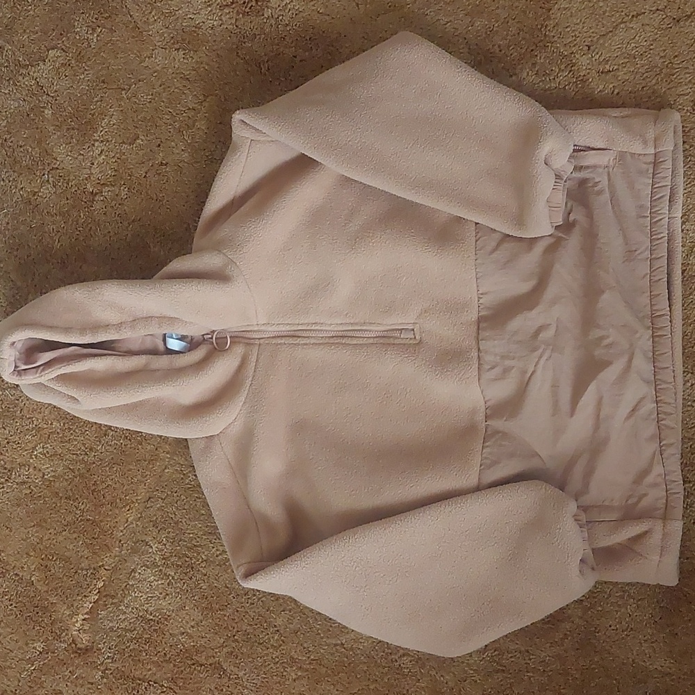 Fabletics Tan Lotta Sherpa Half Zip Jacket - Size Medium